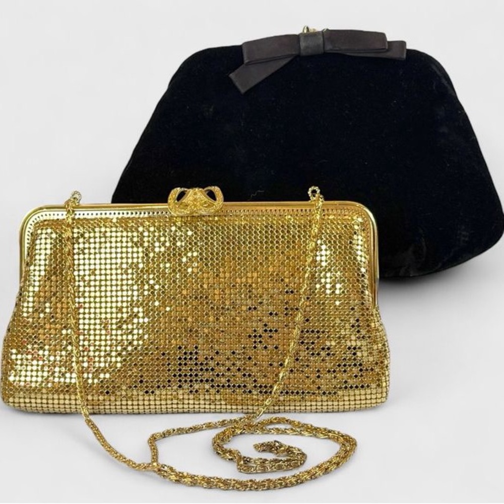 Elegant Gold and Black Evening Clutch Set